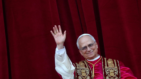 El papa León XIV, ayer en la sede del Vaticano.