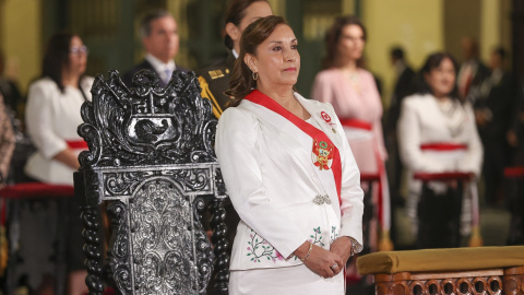 02/04/2024 La presidenta interina de Perú, Dina Boluarte, asiste a una misa en la Catedral de la Independencia, a 28 de julio de 2023. 02/04/2024 La presidenta interina de Perú, Dina Boluarte, asiste a una misa en la Catedral de la Independencia, a 28 de julio de 2023.