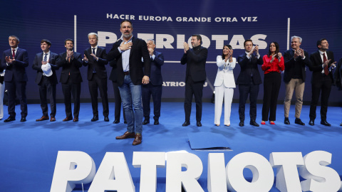 bdd075e6e1f09d01973a2d8c253e1fee7d7e776d El líder de Vox y presidente de los Patriots, Santiago Abascal, clausura la primera cumbre de Patriots en Madrid, en la que han participado el primer ministro de Hungría, Viktor Orban, la francesa Marine Le Pen y el italiano Matteo Salvini, entre otros.
