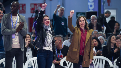 Irene Montero, Ione Belarra Irene Montero e Ione Belarra, este viernes en Madrid en la asamblea de Podemos