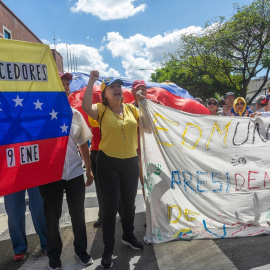 Protestas en Caracas contra la toma de posesión de Nicolás Maduro, este pasado jueves, 9 de enero de 2025.