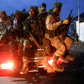 Miembros de la guerrilla M23 en la ciudad congoleña de Goma, a 30 de enero de 2025.