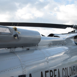 Impactos de bala en el helicóptero en el que viajaba el presidente de Colombia, Iván Duque.