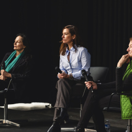 Isabel Muñoz, Reyes Abad y Susan Meiselas, este jueves.